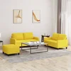 3-dijelni set sofa s jastucima svjetložuti od tkanine