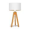 Stona lampa ALBA 1xE27/15W/230V bela/zlatna/hrast