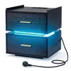 Northix LED nočna omarica 45 cm z USB priključki in dvema predaloma