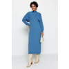 Trendyol Indigo Bolero Detailed Knitwear Cardigan-Dress Bottom-Top Set