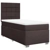 Vidaxl Box spring postelja z vzmetnico temno rjava 90x200 cm blago
