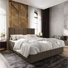 Oblazinjena postelja boxspring MERALIS 180x200 cm rjava Vzmetnica: Vzmetnica Bonell