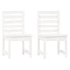 Vidaxl Vrtni stol 2 kosa bele barve 50x48x91,5 cm trdna borovina