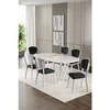 Hanah Home trpezarijski set Flori, sto i 6 stolica, bela ploča, crna tkanina Babyface