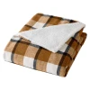 Rjava odeja iz sherpa flisa 125x150 cm Ecossais – douceur dintérieur