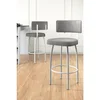 Hanah Home set od 4 barskih stolica Wosa, siva tkanina Babyface, bele metalne noge