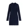 Tommy Jeans Pletena obleka marine/bela