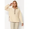 Trendyol Ecru Plush Knitted Sports Sweatshirt