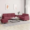 vidaXL vidaXL Sedežna garnitura z blazinami 3-delna vinsko rdeče blago, (20925086)