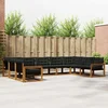Set vanjskih sofa s jastukom 9 pcs Prirodna i crna