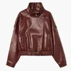 Cropp - Biker jakna iz umetnega usnja - maroon