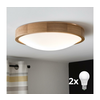 Brilagi - LED stropno svetlo CARVALHO SLIM 2xE27/60W/230V hrast prečnik 37 cm