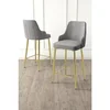 Hanah Home set od 6 barskih stolica Tera, siva tkanina Babyface, zlatne metalne noge