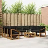 Set vanjskih sofa s jastukom 10 pcs Prirodna i crna