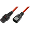 MicroConnect Kabel napajalni C13 IEC Lock - C14 2,5m Rdeč