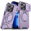 Maska za mobilni telefon iPhone 13 Pro CAMSHIELD RING STAND, Ljubičasta