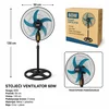 KMT Stoni ventilator, 3-u-1, 60 W, Crni