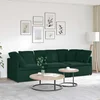 Modularna sofa s jastucima, baršunasta tamnozelena