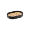 Posuda za sapun 12.3x8.3x23cm crna/bambus Tendance