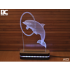Black Cut 3D Lampa Delfin, Hladno bela