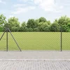 vidaXL Ograja iz verige s 7 flanged stebrički 1x10 m Galvanizirano jeklo