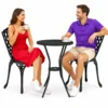 Vidaxl Vrtnik Bistro Set 3 szt. Črna Aluminij