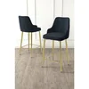 Hanah Home set od 2 barskih stolica Tera, antracit tkanina Babyface, zlatne metalne noge