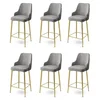 Hanah Home Set barskih stolica Enox, 6 komada, Sivo-zlatni