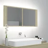 shumee Kopalniška ogledala z LED -hrastom Sonoma 100x12x45 cm