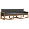 Set vanjskih sofa s jastukom 3 pcs Prirodna i antracit