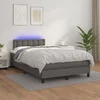 Krevet box spring s madracem LED sivi 120x200cm od umjetne kože