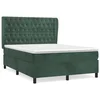 Vidaxl Box spring postelja z vzmetnico temno zelen 140x190 cm žamet