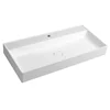 TWIG washbasin including drain cover 100x47cm, cultured marble, white - Bela - 100x47 cm - Sapho - 24 - Liti marmor - Pravokotnik - 1000 - 470 - 14