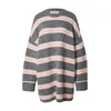 EDITED Obleka Mala Knit Dress siva/roza/bela