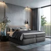 Chameo POSTELJA Z VZMETNICO 180 cm x 200 cm , tekstil temno siva