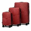Set kofera 3u1 u tamno crvenoj boji - Chevron dezen