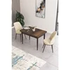 Hanah Home trpezarijski set Nil, sto i 2 stolice, ploča u dekoru drveta Baroque, krem tkanina Babyface
