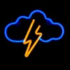 Znak neon storm 29x23cm plavo/žuti