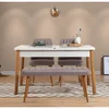 Hanah Home Set Trpezarijski sto, 2 trpezarijske stolice i klupa Santiago White Atlantic, Sivi