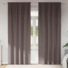 vidaXL Zavese z zavesami 2 pcs Temno rjava 225x140cm Poliester