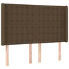 Vidaxl Vzglavje z ušesi temno rjavo 147x16x118/128 cm blago