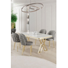 Hanah Home Set Trpezarijski sto i 4 stolice Rigel, Sivo-beli