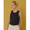 Sinsay - Prsluk sa mešavinom lana - crno