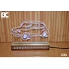 Black Cut 3D Lampa Roze
