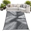 shumee Vodoodporna zunanja preproga za teraso 120x180 CM CM sivi listi [DYWAN7]