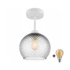 BRILAGI - LED plafonski luster R GLASS 1xE27/60W/230V pr. 18 cm bela/dimna siva