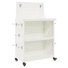 Vidaxl Vozik za orodje s polico Bela 65 x 35 x 111 cm Mlinjeni jeklo