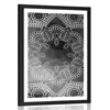 Plakat s paspartujem črnobela Mandala - 40x60 no frame