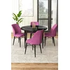 Hanah Home Set Trpezarijski sto i 4 stolice, Ljubičasto-crni