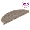 Vidaxl Samolepilne preproge za stopnice sisal 15 kosov 65x21x4 cm